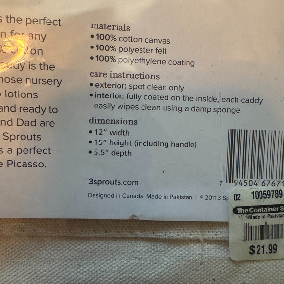 3 Sprouts Canvas Storage Bins Laundry Toy Basket Kids rooms monkey elephant owl - Picture 8 of 8